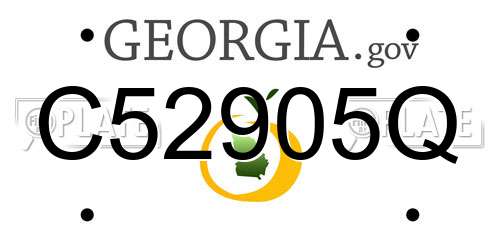 C52905Q Georgia License Plate