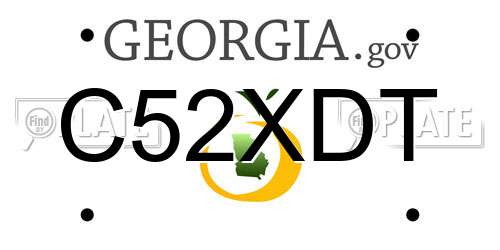 C52XDT Georgia License Plate