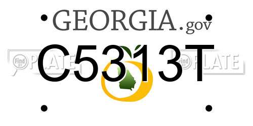 C5313T Georgia License Plate