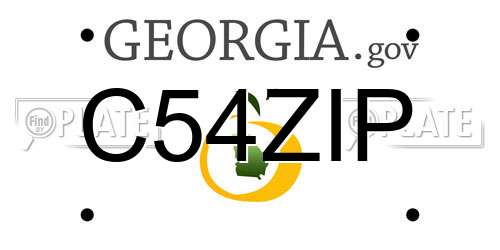 C54ZIP Georgia License Plate