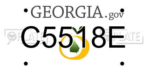 C5518E Georgia License Plate