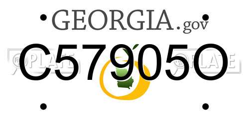 C57905O Georgia License Plate
