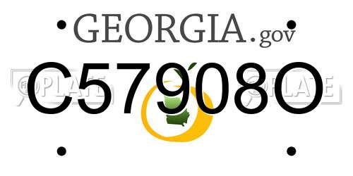 C57908O Georgia License Plate