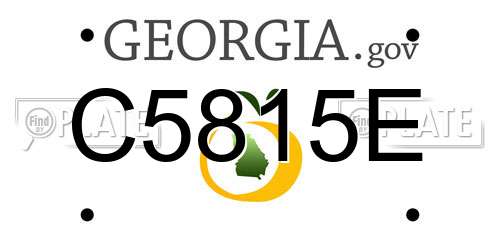 C5815E Georgia License Plate