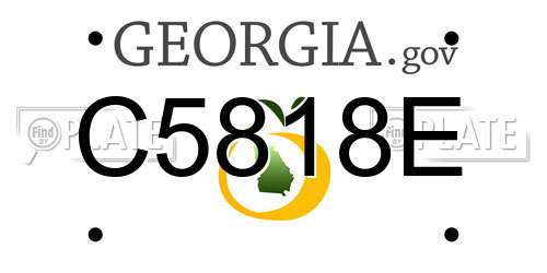 C5818E Georgia License Plate