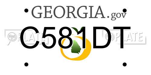 C581DT Georgia License Plate