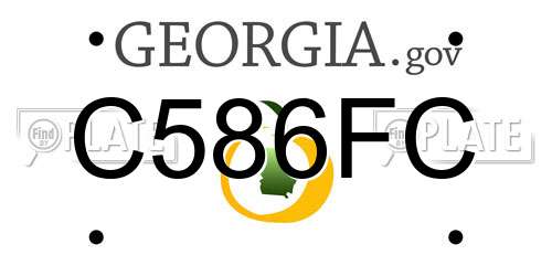 C586FC Georgia License Plate