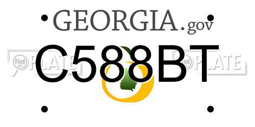 C588BT Georgia License Plate