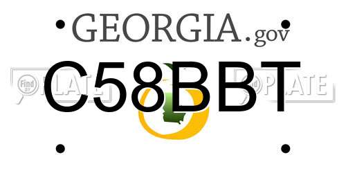 C58BBT Georgia License Plate