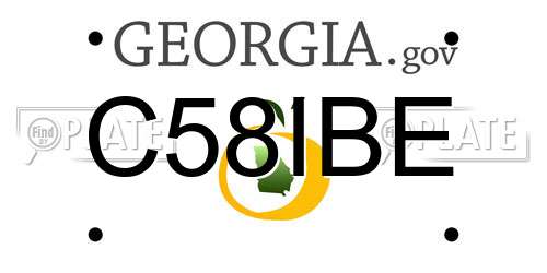 C58IBE Georgia License Plate