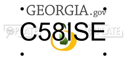 C58ISE Georgia License Plate