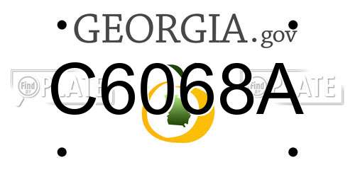 C6068A Georgia License Plate