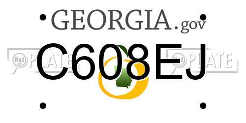 C608EJ Georgia License Plate