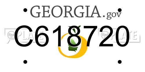 C618720 Georgia License Plate