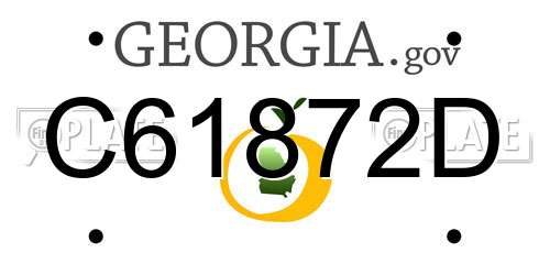 C61872D Georgia License Plate