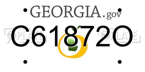 C61872O Georgia License Plate