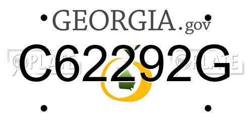 C62292G Georgia License Plate