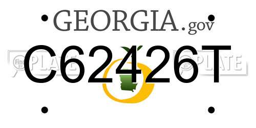 C62426T Georgia License Plate