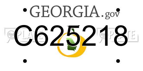C625218 Georgia License Plate