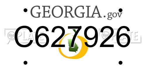 C627926 Georgia License Plate