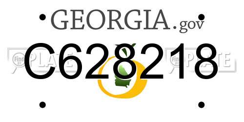 C628218 Georgia License Plate