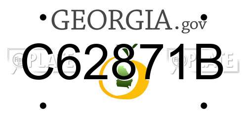 C62871B Georgia License Plate