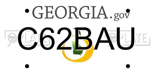 C62BAU Georgia License Plate