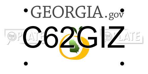C62GIZ Georgia License Plate
