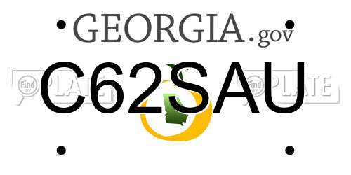 C62SAU Georgia License Plate