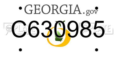 C630985 Georgia License Plate