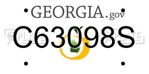 C63098S Georgia License Plate