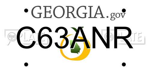 C63ANR Georgia License Plate