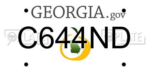 C644ND Georgia License Plate