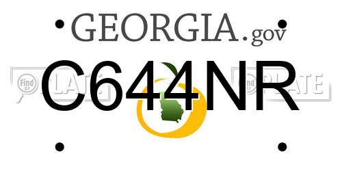C644NR Georgia License Plate