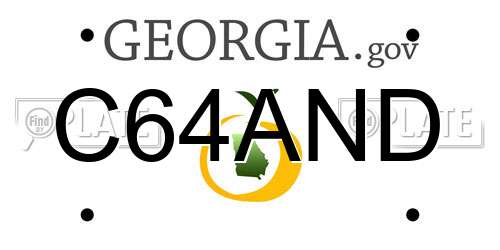C64AND Georgia License Plate