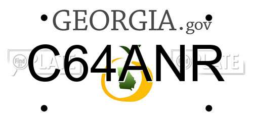 C64ANR Georgia License Plate