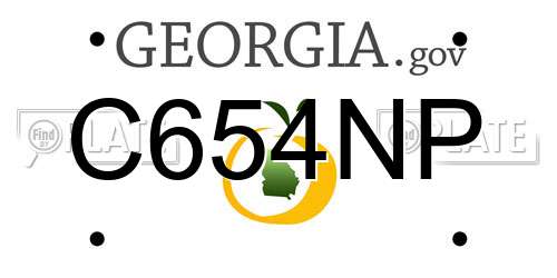 C654NP Georgia License Plate