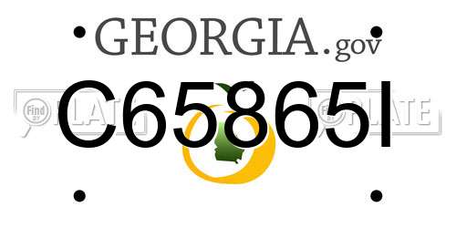 C65865I Georgia License Plate