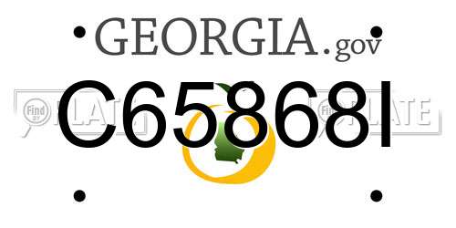 C65868I Georgia License Plate