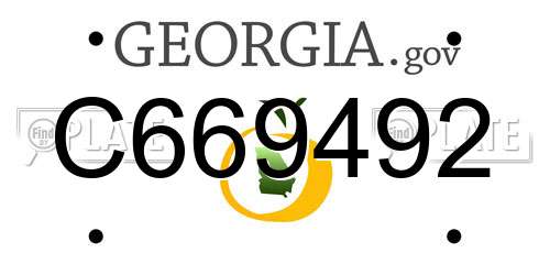 C669492 Georgia License Plate