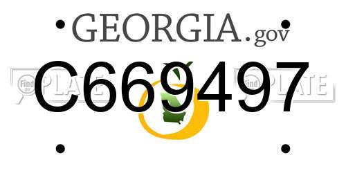 C669497 Georgia License Plate