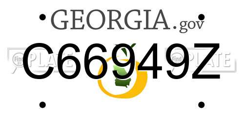 C66949Z Georgia License Plate