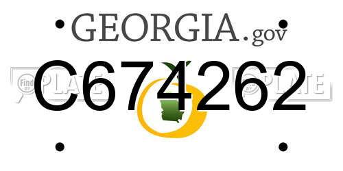 C674262 Georgia License Plate