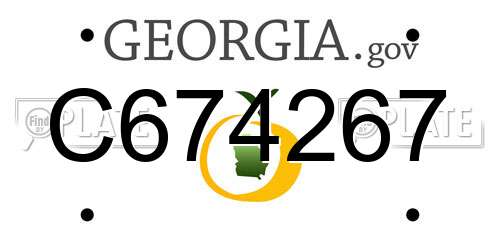 C674267 Georgia License Plate