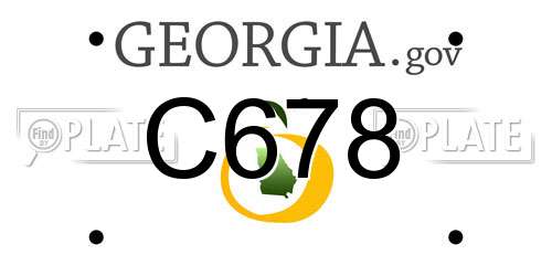 C678 Georgia License Plate