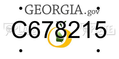 C678215 Georgia License Plate