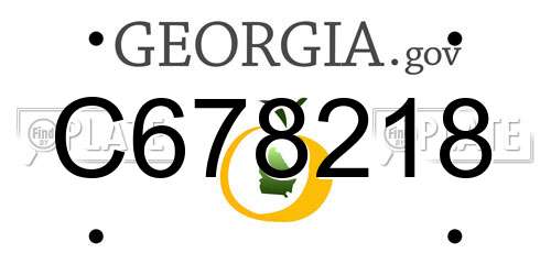 C678218 Georgia License Plate