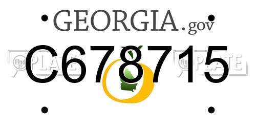 C678715 Georgia License Plate