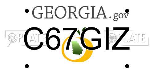 C67GIZ Georgia License Plate