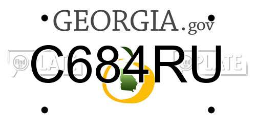 C684RU Georgia License Plate